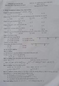 Đề kiểm tra giữa học kì I môn Toán lớp 6 huyện Thanh Trì