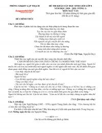 Đề khảo sát HSG  môn Ngữ Văn lớp 8 vòng 1 huyện Lập Thạch tỉnh Vĩnh Phúc năm 2021