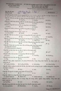 Đề thi tốt nghiệp THPT quốc gia m&ocirc;n H&oacute;a Học năm 2020
