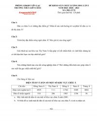 Đề khảo sát chất lượng HSG lần I môn Địa Lí lớp 8 Trường THCS Liên Châu, huyện Yên Lạc, tỉnh Vĩnh Phúc năm 2020