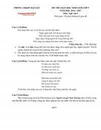 Đề thi chọn HSG m&ocirc;n Ngữ Văn lớp 9 tỉnh Quảng Nam năm 2016