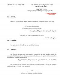 Đề thi giao lưu HSG môn Ngữ Văn lớp 8 tỉnh Vĩnh Phúc năm 2018