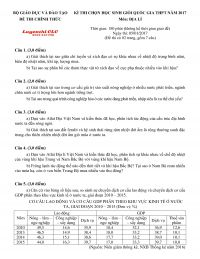 Đề thi chọn HSG THPT Quốc Gia môn Địa Lí năm 2017