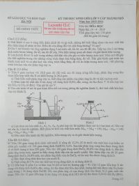 Đề thi HSG lớp 9 cấp quận môn Hóa Học tại Hà Nội năm 2016