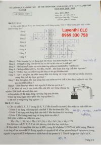 Đề thi HSG lớp 9 cấp thành phố môn Hóa Học tại Hà Nội năm 2019