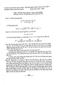 Đề thi thử m&ocirc;n To&aacute;n Chuy&ecirc;n trường chuy&ecirc;n KHTN 2025-2026, đợt 2, năm 2026