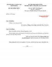 Đề thi chọn đội tuyển thi HSG THPT cấp Quốc Gia môn Ngữ Văn - Vòng 1 tỉnh Khánh Hòa năm 2019