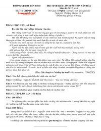 Đề thi HSG m&ocirc;n Ngữ Văn lớp 8 huyện Y&ecirc;n Định tỉnh Thanh H&oacute;a năm 2019