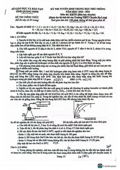 Đề THPT m&ocirc;n H&oacute;a chuy&ecirc;n- THPT Chuy&ecirc;n Hạ Long - tỉnh Quảng Ninh năm 2025-2026