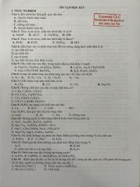 &Ocirc;n tập học k&igrave; I m&ocirc;n H&oacute;a Học