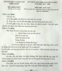 Đề thi tuyển sinh vào lớp 10 THPT môn Ngữ Văn tỉnh Kiên Giang năm 2017