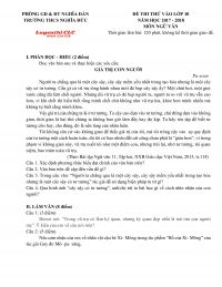 Đề thi thử tuyển sinh vào lớp 10 THPT môn Ngữ Văn Trường THCS Nghĩa Đức, huyện Nghĩa Đàn, tỉnh Nghệ An năm 2017