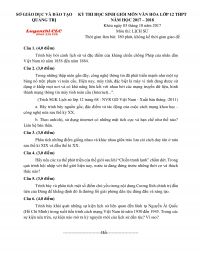 Đề thi HSG môn Lịch Sử lớp 12 THPT tỉnh Quảng Trị năm 2017