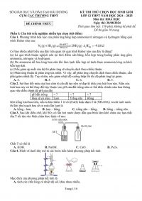 Đề thi chọn HSG môn Hóa lớp 12 năm 2024-2025 sở Hải Dương