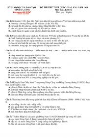 Đề thi thử THPT Quốc Gia - lần 1 môn Lịch Sử tỉnh Hà Tĩnh năm 2019