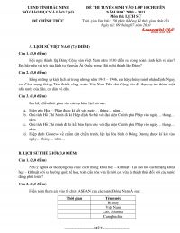 Đeefnthi tuyển sinh vào lớp 10 Chuyên môn Lịch Sử tỉnh Bắc Ninh năm 2010