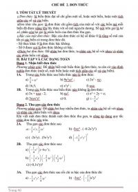 Chủ đề: Đơn thức