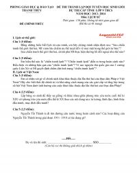 Đề thi thành lập đội tuyển HSG dự thi lớp 9 THCS môn Lịch Sử huyện Thanh Thủy năm 2013