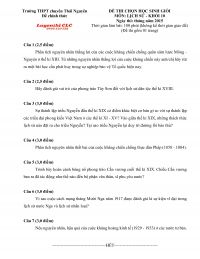 Đề thi chọn HSG môn Lịch Sử khối 10 ( Đề chính thức ) Trường THPT Chuyên Thái Nguyên năm 2015