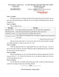Đề thi chọn HSG Tỉnh lớp 10 THPT môn Lịch Sử tỉnh Hải Dương năm 2016
