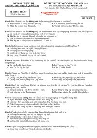 Đề thi thử THPT Quốc Gia - lần 1 m&ocirc;n Địa L&iacute; Trường THPT Thị x&atilde; Quảng Trị, tỉnh Quảng Trị năm 2018