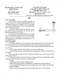 Đề thi tuyển sinh v&agrave;o lớp 10 THPT m&ocirc;n Vật L&iacute; tỉnh B&igrave;nh Thuận năm 2022