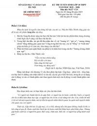 Đề thi tuyển sinh vào lớp 10 THPT môn Ngữ Văn tại Hà Nội năm 2019