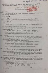Đề thi chọn đội tuyển HSG lớp 9 môn Hoá học - trường THCS Chu Văn An, Hà Nội