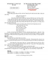 Đề thi tuyển sinh v&agrave;o lớp 10 THPT m&ocirc;n Ngữ Văn tại H&agrave; Nội năm 2022