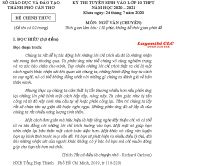 Đề thi tuyển sinh v&agrave;o lớp 10 THPT m&ocirc;n Ngữ Văn  ( Chuy&ecirc;n ) tại Cần Thơ năm 2020