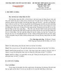 Đề thi thử THPT Quốc Gia lần 1 môn Ngữ văn Trường THPT CHUYÊN Nguyễn Trãi năm 2020