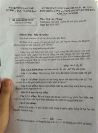 Đề thi tuyển sinh v&agrave;o lớp 10 THPT m&ocirc;n Ngữ Văn tỉnh Lai Ch&acirc;u năm 2019