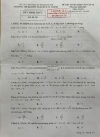 Đề thi môn Toán- tuyển sinh vào lớp 10 trường THPT Nguyễn Tất Thành, Hà Nội năm 2020