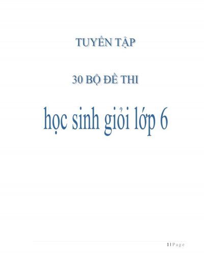 Tuyển tập 30 bộ đề thi HSG Toán lớp 6