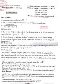 Đề thi khảo sát HSG môn Toán lớp 9 quận Hoàn Kiếm, Hà Nội năm 2022