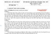 Đề thi HSG cấp huyện môn Lịch Sử lớp 8 tỉnh Nam Định năm 2016