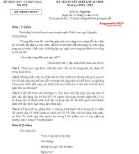 Đề thi tuyển sinh vào lớp 10 THPT môn Ngữ Văn tại Hà Nội năm 2014