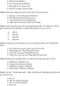 Đề minh họa đề thi THPT Quốc Gia môn Lịch Sử năm 2017
