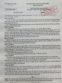 Đề thi tuyển sinh v&agrave;o lớp 10 THPT CHUY&Ecirc;N v&agrave; đ&aacute;p &aacute;n m&ocirc;n H&oacute;a Học tỉnh Ph&uacute; Y&ecirc;n năm 2010