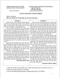 Đề thi thử tuyển sinh v&agrave;o lớp 10 THPT v&agrave; đ&aacute;p &aacute;n m&ocirc;n Ngữ Văn Trường THCS - THPT Tr&iacute; Đức, quận T&acirc;n Ph&uacute;, th&agrave;nh phố Hồ Ch&iacute; Minh năm 2021
