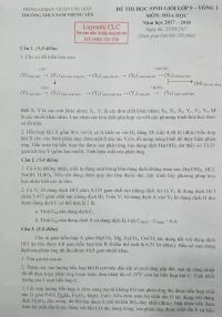 Đề thi HSG lớp 9 môn Hóa Học Trường THCS Nam Trung Yên, Cầu Giấy năm 2017