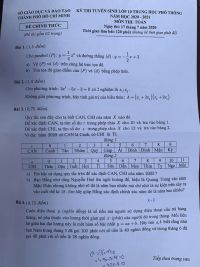 Đề thi tuyển sinh vào lớp 10 THPT môn Toán thành phố Hồ Chí Minh ngày 17/7/2020