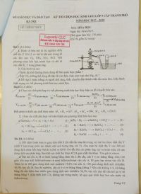 Đề chọn HSG lớp 9 cấp th&agrave;nh phố m&ocirc;n H&oacute;a Học tại H&agrave; Nội năm 2018