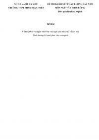 Đề thi khảo sát chất lượng đầu năm và đáp án môn Ngữ Văn lớp 12 Trường THPT Phan Ngọc Hiển tỉnh Cà Mau năm 2013