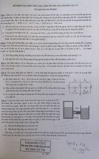 Đề kiểm tra kiến thức học thi ôn thi vào chuyên và đáp án môn Vật Lý