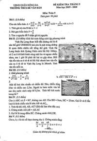 Đề kiểm tra th&aacute;ng 9 Trường THCS Bế văn Đ&agrave;n, Đống Đa, H&agrave; Nội năm 2019