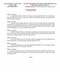 Đề thi chọn đội tuyển HSG Quốc Gia môn Lịch Sử (Vòng 1) tỉnh Quảng Trị năm 2012