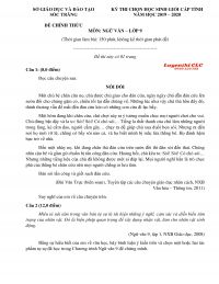 Đề thi chọn HSG môn Ngữ Văn lớp 9 tỉnh Sóc Trăng năm 2019