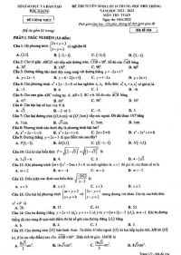 Đề thi tuyển sinh v&agrave;o lớp 10 THPT m&ocirc;n To&aacute;n tỉnh Bắc Giang năm 2022