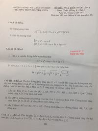 Đề kiểm tra kiến thức lớp 9 m&ocirc;n To&aacute;n V&ograve;ng 1 Đợt 1 Trường THPT CHUY&Ecirc;N KHTN, H&agrave; Nội năm 2022